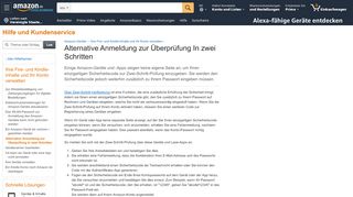 
                            1. Amazon.de Hilfe: Alternative Anmeldung zur Überprüfung In zwei ...