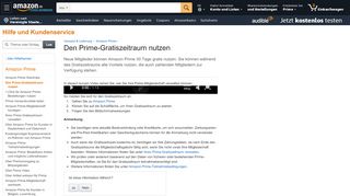 
                            6. Amazon.de Hilfe: Den Prime-Gratiszeitraum nutzen