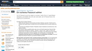 
                            8. Amazon.de Hilfe: Ein sicheres Passwort wählen