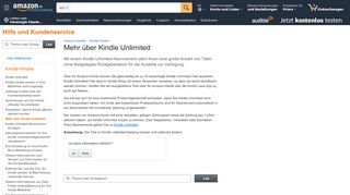 
                            1. Amazon.de Hilfe: Ihr Kindle Unlimited-Abonnement verwalten