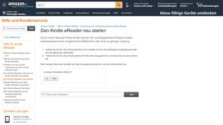 
                            5. Amazon.de Hilfe: Ihren Kindle neu starten