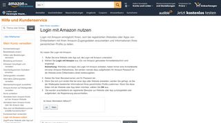 
                            9. Amazon.de Hilfe: Login mit Amazon nutzen