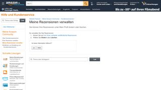 
                            12. Amazon.de Hilfe: Meine Rezensionen verwalten