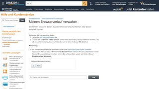 
                            2. Amazon.de Hilfe: Meinen Browserverlauf verwalten
