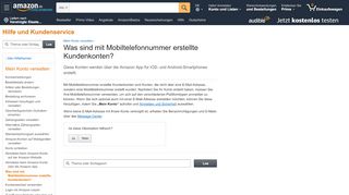 
                            1. Amazon.de Hilfe: Mit Mobiltelefonnummer erstellte Kundenkonten