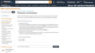 
                            10. Amazon.de Hilfe: Passwort zurücksetzen