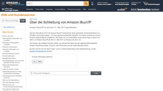 
                            2. Amazon.de Hilfe: Über die Schließung von Amazon BuyVIP