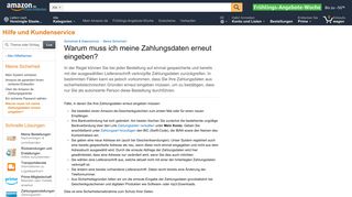 
                            7. Amazon.de Hilfe: Warum muss ich meine Zahlungsdaten erneut ...