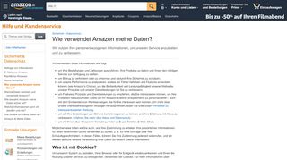 
                            11. Amazon.de Hilfe: Wie verwendet Amazon meine Daten?