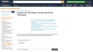 
                            5. Amazon.de VISA Karte / Amazon.de Prime VISA Karte