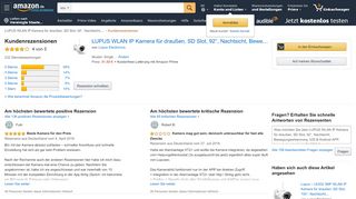 
                            4. Amazon.de:Kundenrezensionen: LUPUS - LE201 WLAN IP Kamera ...