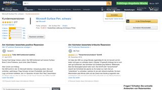 
                            12. Amazon.de:Kundenrezensionen: Microsoft Surface Pen, schwarz
