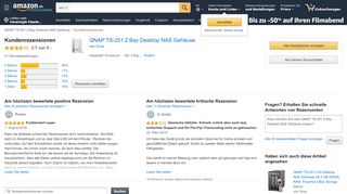 
                            6. Amazon.de:Kundenrezensionen: QNAP TS-251 2 Bay Desktop NAS ...