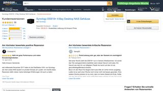 
                            6. Amazon.de:Kundenrezensionen: Synology DS918+ 4 Bay Desktop ...