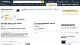 
                            9. Amazon.de:Kundenrezensionen: TP-Link M7310 Mobiler 4G/LTE ...