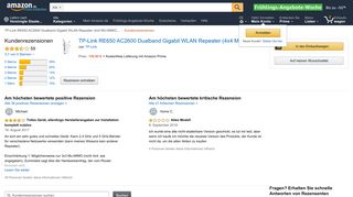 
                            6. Amazon.de:Kundenrezensionen: TP-Link RE650 AC2600 Dualband ...
