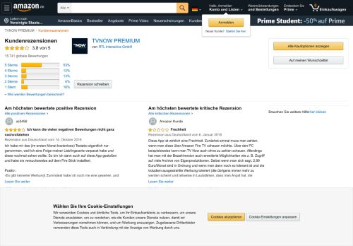 
                            7. Amazon.de:Kundenrezensionen: TVNOW PREMIUM