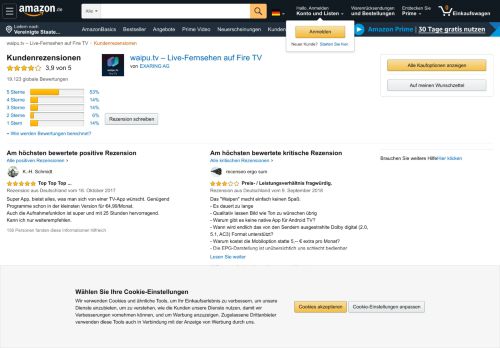 
                            5. Amazon.de:Kundenrezensionen: waipu.tv - Live-Fernsehen auf Fire TV