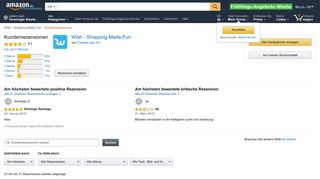 
                            10. Amazon.de:Kundenrezensionen: Wish - Shopping Made Fun