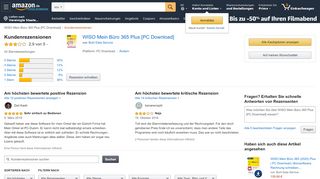 
                            12. Amazon.de:Kundenrezensionen: WISO Mein Büro 365 Plus [PC]