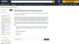 
                            3. Amazon.in Help: About Mobile Phone Number Accounts