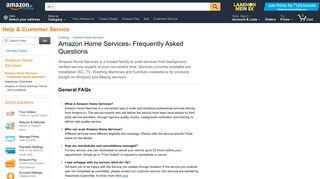 
                            6. Amazon.in Help: Amazon Home Services- Frequently Asked Questions