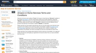 
                            5. Amazon.in Help: Amazon.in Home Services Terms and Conditions