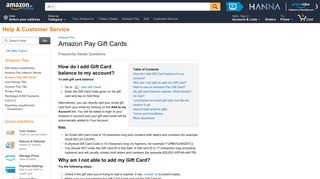 
                            8. Amazon.in Help: How to Add a Gift Card to Your Account