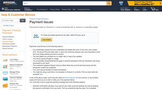 
                            8. Amazon.in Help: Payment Issues