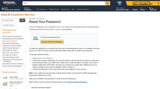 
                            6. Amazon.in Help: Reset Your Password