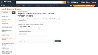 
                            7. Amazon.in Help: Sign Out Of Your Account