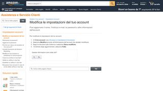
                            12. Amazon.it Aiuto: Modifica impostazioni account