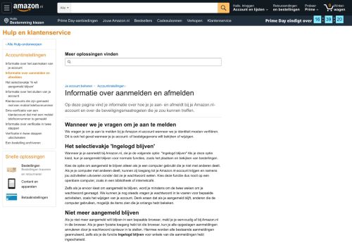 
                            5. Amazon.nl Hulp: Over problemen bij het aanmelden