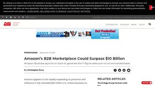 
                            8. Amazon's B2B Marketplace Could Surpass $10 Billion - ASI