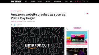 
                            11. Amazon's website crashed as soon as Prime Day began - The Verge