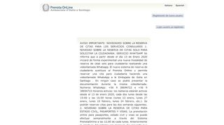 
                            10. Ambasciata d'Italia a Santiago - Prenota OnLine, accesso al sistema.