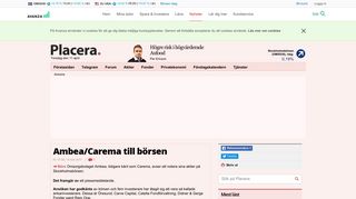 
                            7. Ambea/Carema till börsen | Placera - Avanza