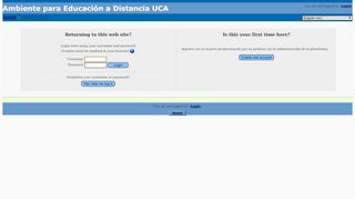 
                            13. Ambiente para Educación a Distancia UCA: Login to the site