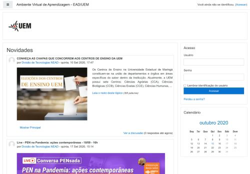 
                            2. Ambiente Virtual de Aprendizagem - EAD/UEM