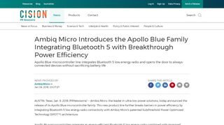 
                            11. Ambiq Micro Introduces the Apollo Blue Family Integrating Bluetooth 5 ...