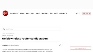 
                            7. Ambit wireless router configuration - Forums - CNET
