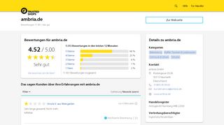 
                            2. ambria.de Bewertungen & Erfahrungen | Trusted Shops