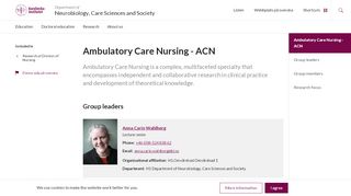 
                            11. Ambulatory Care Nursing - ACN | Department of Neurobiology, Care ...