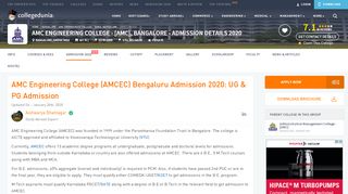 
                            12. AMC Engineering College (AMCEC), Bengaluru Admission 2019 ...