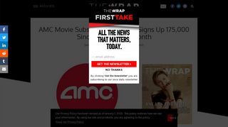 
                            11. AMC Movie Subscription Service Signs Up 175,000 Since Launch ...