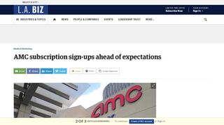 
                            6. AMC signs up 175,000+ to A-List subscription program - L.A. Biz