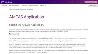 
                            7. AMCAS Application | UW Medicine