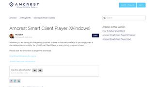 
                            4. Amcrest Smart Client Player (Windows) – Amcrest