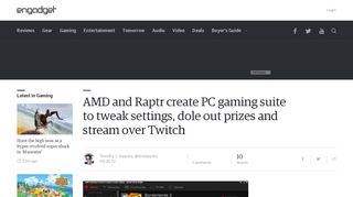 
                            10. AMD and Raptr create PC gaming suite to tweak settings, dole out ...