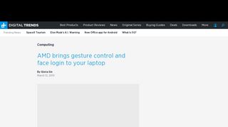 
                            13. AMD brings gesture control and face login to your laptop | Digital ...